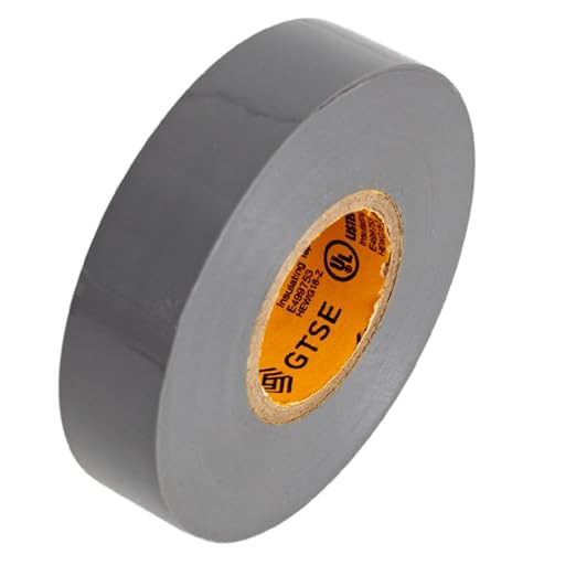 GTSE Gray Electrical Tape, 1 Roll – Waterproof, Industrial Grade Vinyl, 3/4 in x 66ft– Strong Self-Adhesive PVC Electric Tape for Wire Insulation, 7 Mil, 600V – UL/CSA Listed