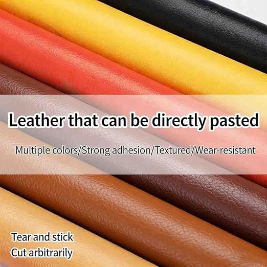 Leather Repair Patch Tape Kit, Self Adhesive Leather Repair for Furniture, Couch, Sofa, Car Seats,Office Chair,Vinyl Repair Kit (Black,19x40 inch)