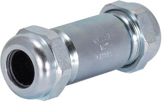 Eastman 3-7/8 Inch Long Pattern Compression Coupling, 1/2 Inch IPS, Galvanized Steel, 20562