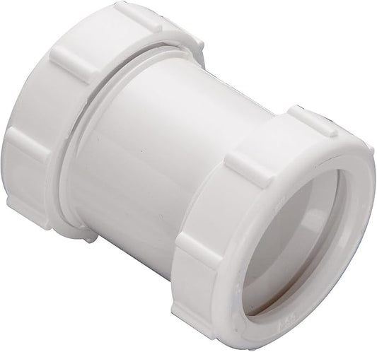 Plumb Pak 46WK Straight Extension Coupling Trap Adapter, 1.5" or 1.25" x 1.5", White