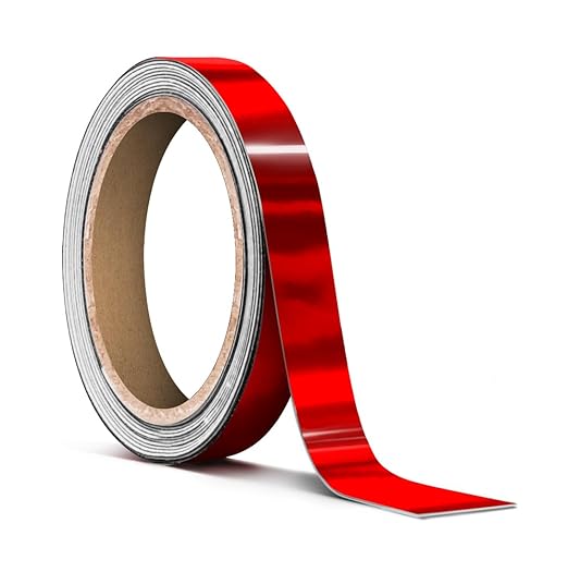 VViViD Holographic Red Chrome Pinstripe Vinyl Tape Roll (¼” x 25ft)