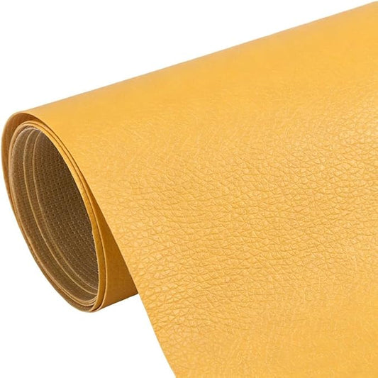Cremsy Leather Repair Patch, Self Adhesive Leather Repair, Waterproof Vinyl Repair Patch, Cuttable Furniture Repair Tape for Couches, Sofa, Furniture, Car Seats, Bags, Jackets (Yellow)