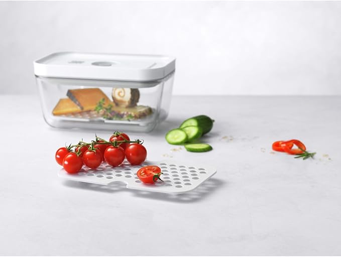 ZWILLING Fresh & Save 2-pc Drip Tray for Glass Storage Containers with Lids, Meal Prep Containers, Medium/Large, White