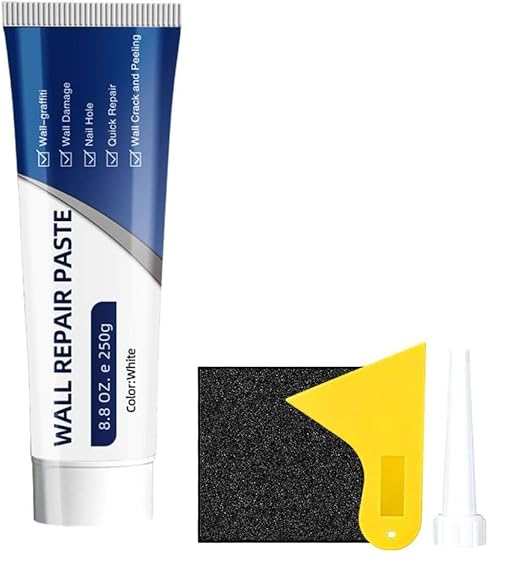 Wall Repair Paste Tube – Drywall Repair Kit, White Multi-Functional Quick Drying Wall Mending Agent for Cracks and Holes, with Scraper and Sandpaper