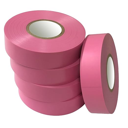 LYLTECH Pink Vinyl Electrical Tape 3/4in x 66ft Waterproof | Vinyl rubber adhesive, strong sticky durable insulation tape, suitable for wiring repair within 600V and 176℉