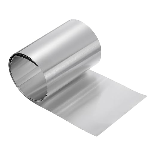 uxcell Aluminum Flashing Roll, 5in x 3.3ft Metal Roof Panels 0.2mm Waterproof Aluminum Sheet Roll for House Repair, Roof Flashing, Sealing Windows Doors, DIY Projects