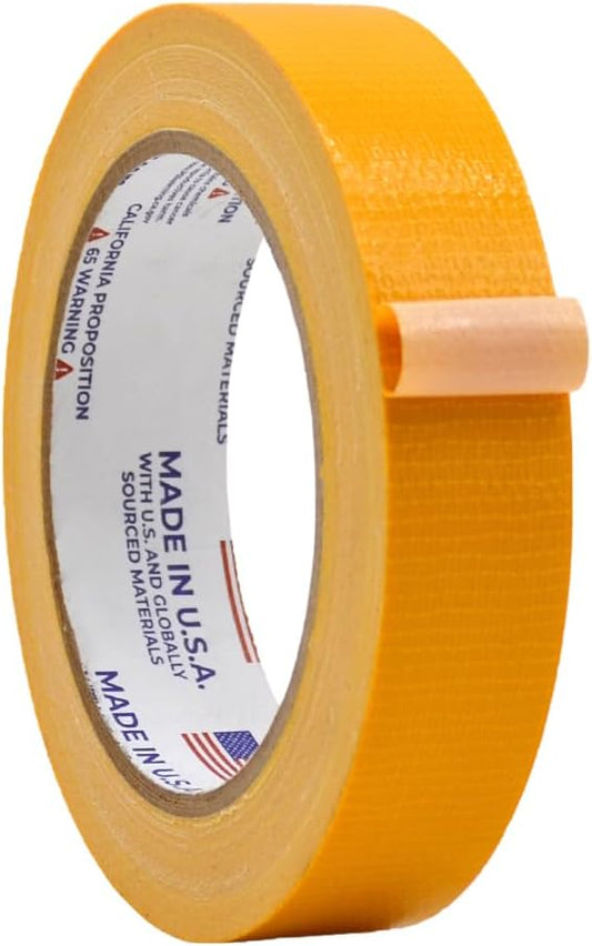 WOD DTC10 Advanced Strength Industrial Grade Schoolbus Yellow Duct Tape, 1 inch x 60 ft. Waterproof, UV Resistant For Crafts & Home Improvement