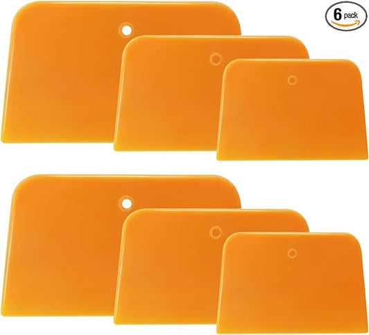 2 Set Body Filler Spreaders, Auto Plastic Putties Spreader Tool Includes Large, Medium and Small, Reusable Auto Film Application Tool for Body Fillers, Putties, Glazes, Caulks and Paint (6PCS)