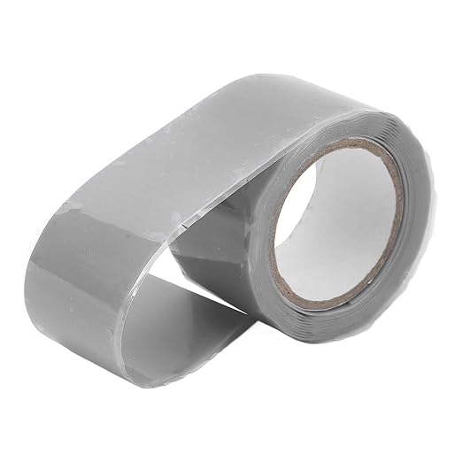 Self Fusing Silicone Tape, Waterproof Insulation Adhesive Tape, 2 Rolls 1.5m x 2.5cm - Heat, Easy Tear, Durable Pipe and Hose Repair Solution (Grey)