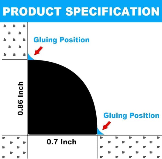 Duzzy 98 Inch Flexible Quarter Round Molding, Silicone Rubber Peel and Stick Shower Water Barrier Suitable for the Shower Corner or Kitchen Countertop Sink and Cooktop