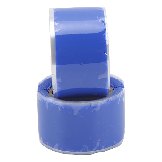 Self Fusing Silicone Tape, Waterproof Insulation Adhesive Tape, 2 Rolls 1.5m x 2.5cm - Heat, Easy Tear, Durable Pipe and Hose Repair Solution (Blue)