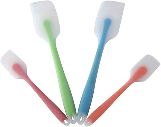 HiramWare Silicone Spatula Set of 4 - Heat Resistant Flexible Spatula 450F with Stainless Steel Core - Food Grade Premium Good Grip Kitchen Utensils - Seamless, Heavy Duty, BPA Free, Dishwasher Safe