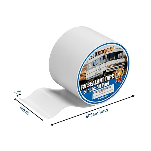 RV Roof Tape White,6 Inch X 50 Feet RV Sealant Tape,RV Camper Roofing Repair Sealant Tape, Waterproof Leak Tape for RV Repair,UV Resistant, Weatherproof, for Boat Sealing, Camper,Tents