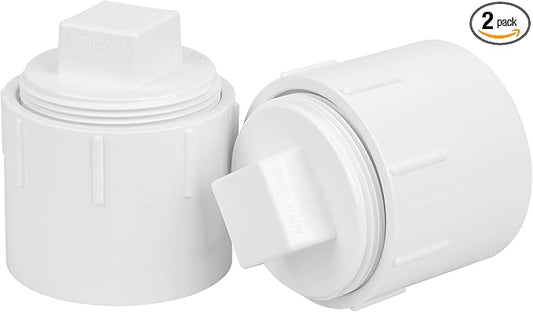 2Pack 3" PVC DWV Female Adapter with Plug Pipe Fitting SCH40 3" PVC DWV Flush Female Sewer Cleanout Cap Cover for pipe, Drainage Piping System, RV