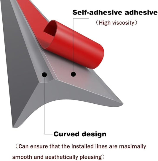 Water Dam Silicone Waterproof Barrier Bathroom and Kitchen Water Strip Coving Edging Strip（Grey-3.3m）
