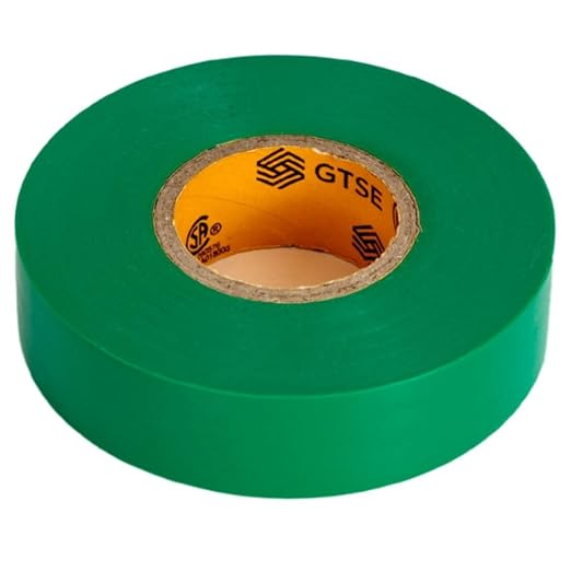 GTSE Green Electrical Tape, 10 Rolls – Waterproof, Industrial Grade Vinyl, 3/4 in x 66ft– Strong Self-Adhesive PVC Electric Tape for Wire Insulation, 7 Mil, 600V – UL/CSA Listed