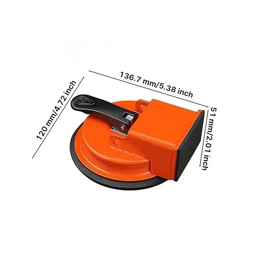 Upgraded Heavy Duty Floor Gap Fixer Tool, Enhanced Vacuum Suction Cup，Strong Suction Cup Laminate Flooring Gap Closer, Iron Base Repair Kit for Wood, Vinyl, Tile Floors (Orange)