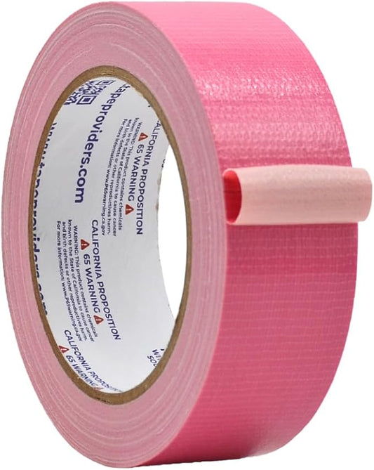 WOD DTC10 Advanced Strength Industrial Grade Pink Duct Tape, 1.5 inch x 60 ft. Waterproof, UV Resistant For Crafts & Home Improvement