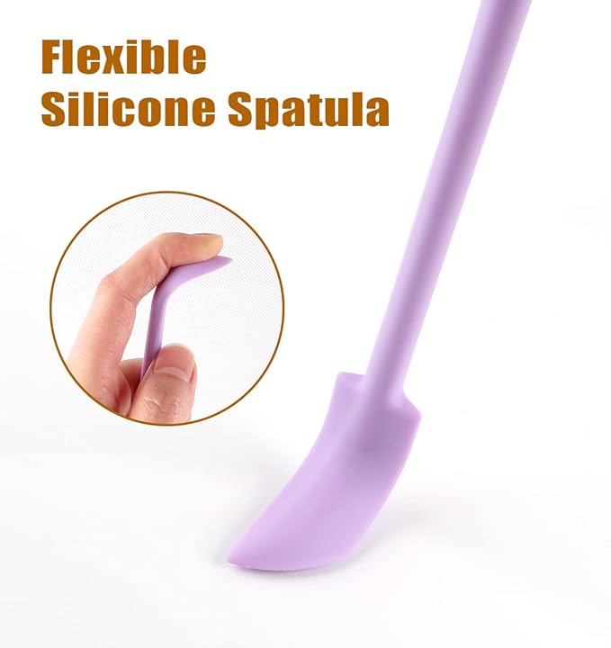 Silicone Spatula Set (9Pcs) - Mini Scraper Tool for Beauty & Food -Reach Every Last Drop - Multi-Size Spatulas for Makeup Jars, Lotion Bottles & Kitchen Containers (Color #4)