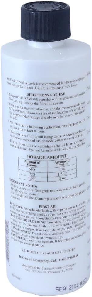 SpaChoice 1-Pint Premium Seal A Leak, Hot Tub Leak Sealer, Made in USA