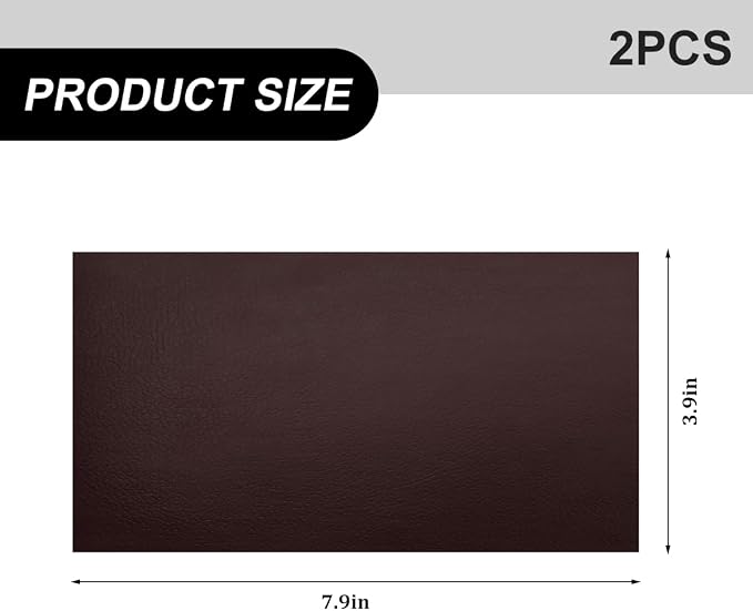 2PCS Car Leather Repair Patch Tape, 4 x 8 Inch Self Adhesive Portable Vehicle Seat Vinyl Repairs Kit, Automotive Interior Furniture Restoration Kit, Universal for SUV RV Truck (Coffee)
