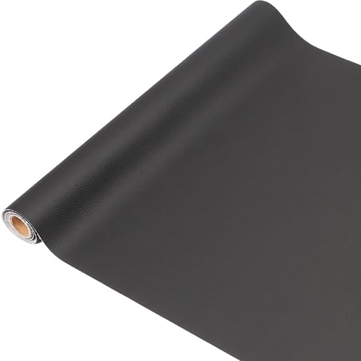 Leather Repair Patch Black 17.3 x 117 Inch Self Adhesive Leather Repair Kit for Couch Car Seat Furniture Sofa Chair, Faux Leather Fabric Roll Leather Furniture Repair Kit