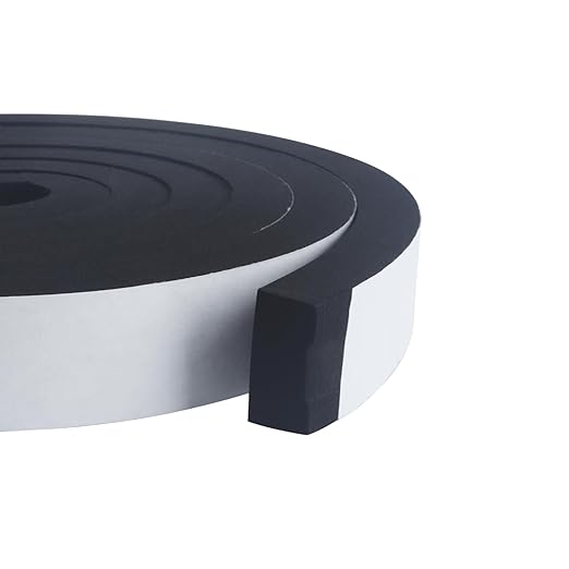 High Density Foam Tape - 1'' x 1/2'' x 13Ft Weatherproof Adhesive Prevent Condensation Heat Resistant Flame Retardant Weather Stripping Easy to Cut & Install & Remove for Car Doors Pipes Windows