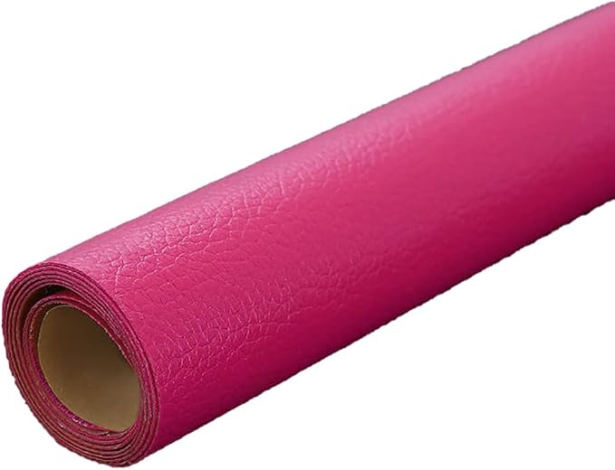 Fuchsia Leather Repair Patch, 53.9 x 19.6 Inch Self Adhesive Leather Repair Tape, Large Vinyl Leather Repair Kit for Furniture, Car Seats, Sofats, Couch, Office Chair