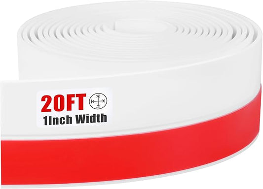 Draft Seal Tape for Doors and Windows 1 in x 20 Ft Silicone Weather Stripping Extra Thick 2mm Door Seal Strip with Strong Adhesive Draft Insulation Stopper Side Seal - White