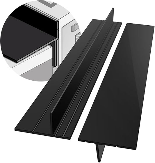 Silicone Stove Gap Covers Folding,25 Inches Stove Gap Filler 2pcs,Kitchen Sealing Strip Between Electric Stove,Countertop,Oven Spacer Black
