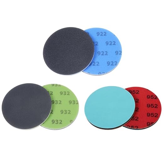 Glass Scratch Repair Kit, 5 Inch Silicon Carbide Mesh Sanding Pads Set - 3PCS Coarse/Fine/Polishing Pads forTempered Glass, Shower Screen Repair, Reusable Anti-Clog