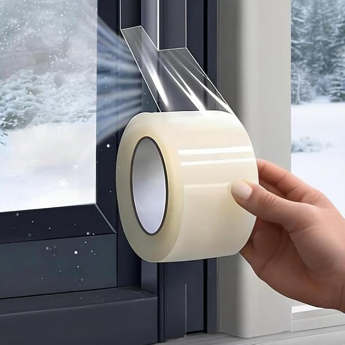 Dstorelhp Clear Window Sealing Tape, 2'' X 131FT, Window AC Insulation Tape | Waterproof, Window Air Conditioner Sealing Tape, Blocker for Cold Heat Air, No Residue, Energy Efficient