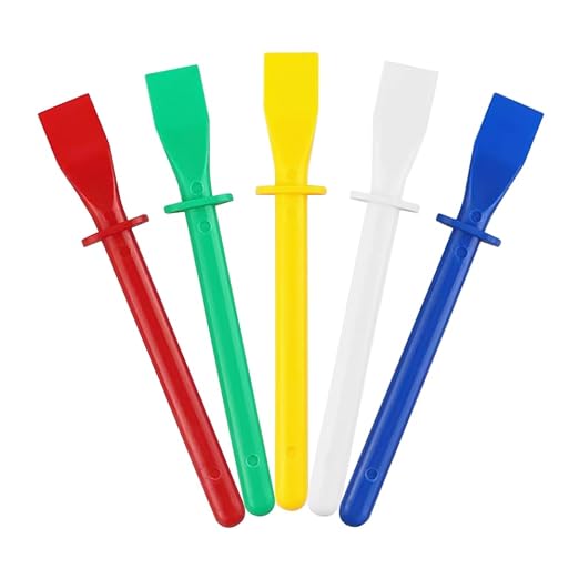5Pcs Colored Plastic Smear Spreaders, Mini Glue Sticks, Easy Clean Glue Scrapers for Handmade DIY Art, Leather Craft, and Woodworking Projects