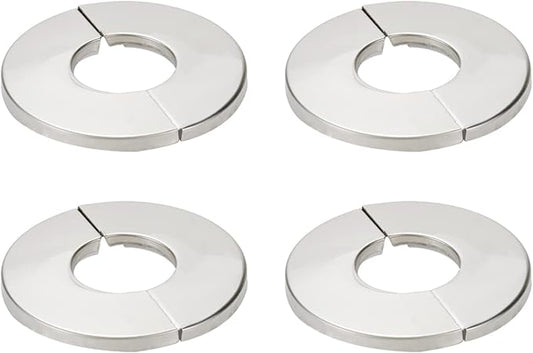 Wall Split Flange, Stainless Steel Round Escutcheon Plate for 1.06"/27mm Diameter Pipe, Pack of 4