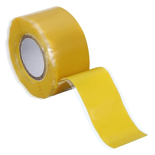 uxcell Self Fusing Silicone Tape, 1" x 10ft Waterproof Water Leak Sealing Tape for Plumbing Pipe Hose Repair Handles, Yellow