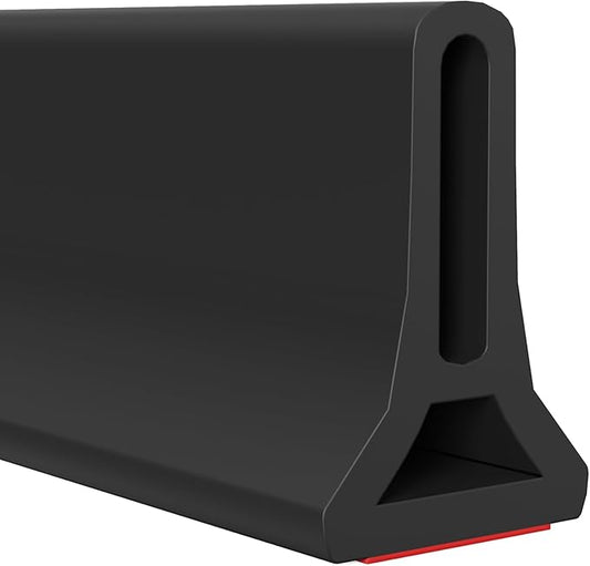 Hi-Na 3ft/5ft/6ft/8ft10ft Collapsible Shower Threshold Water Dam Water Barrier for Shower and Water Stopper Keeps Water Inside Water Threshold for Wet and Dry Separation (6ft, Black)