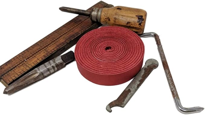 Leather Strap for Crafts & Jewelry | 72 Long × 5/8" Wide × 1/16" Thick (4-5oz) | Genuine Leather Strips for Crafts, Projects or Repairs - Red | 2-Pack