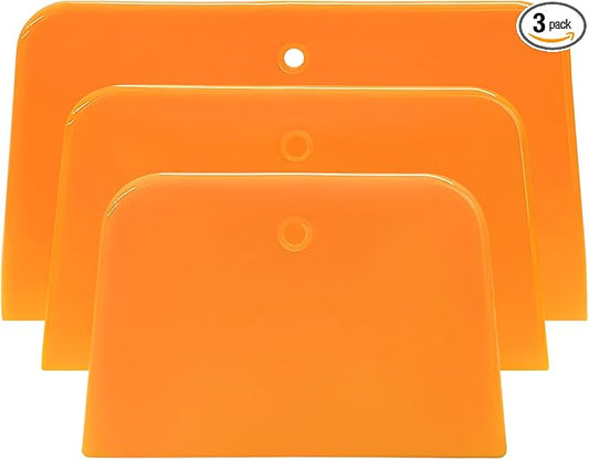 3 PCS Body Filler Spreaders, 4" 5" 6" Reusable Squeegee Flexible Car Body Filler Spreader Tool, Plastic Maintenance Tool for Automotive Applying Fillers Putties Glazes Caulks
