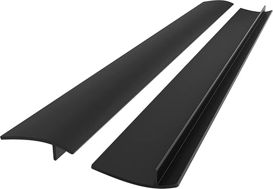 Linda’s Essentials Silicone Stove Gap Covers (2 Pack), Heat Resistant Oven Gap Filler Seals Spaces Between Stovetop and Counter, Easy to Clean Stove Side Guard (30 Inches, Black)