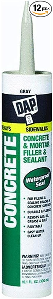 Dap 18096 10.1 oz. Concrete Waterproof Filler and Sealant, Gray (12 Pack)