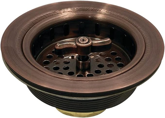Kingston Brass K212AC Tacoma Spin and Seal Sink Basket Strainer, Antique Copper