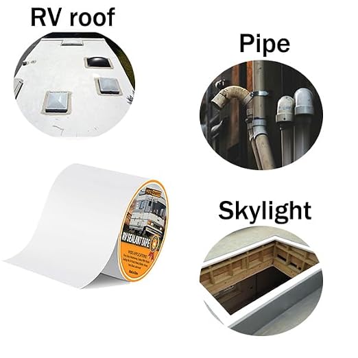 RV Roof Tape, RV Sealant Tape White, 6" x 50' Weatherproof, UV-Resistant Roofing Tape, RV Camper Roofing Repair Sealant Tape for Camper, Boat Sealing, Window, Truck Stop Camper Roof Leaks (6in x 50ft)
