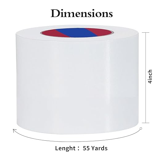 White Heavy Duty Duct Tape, 4 Inch x 55 Yards, Industrial Grade Waterproof & UV Resistant, Strong Adhesive for Indoor Outdoor Repairs, Crafts, Home Improvement, Moving Packing and DIY Projects