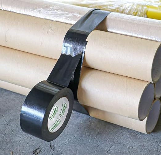 Firmentape] Heavy Duty Cloth Waterproof Tape 2" x50ft, Fiberglass Reinforced for Roofing/Pipes, Butyl Rubber Adhesive - Weatherproof & UV Resistant (Black)