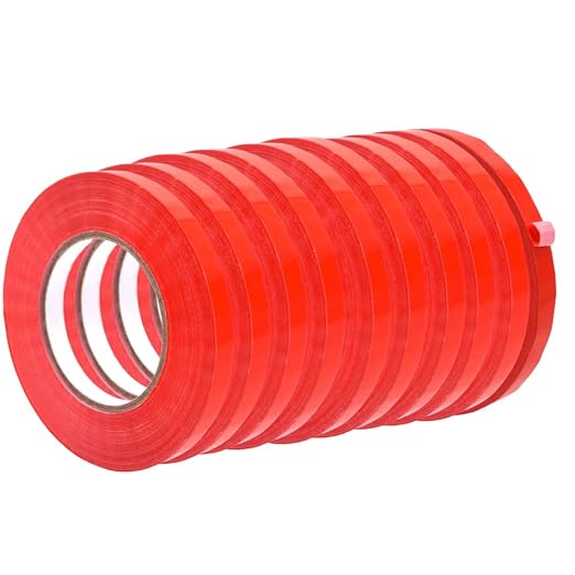 WOD Red Produce Poly Bag Sealing Tape, 1/2 inch x 180 yds. (Pack of 10) for Packaging and Sealing of Meat, Gifts, or Ice Bags BSTC24PVC