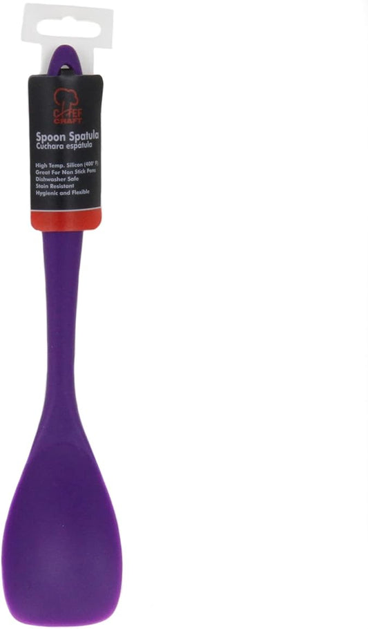 Chef Craft Premium Silicone Spoon Spatula, 11.5 inch, Purple