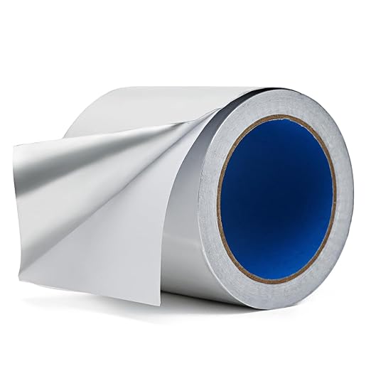 Aluminum Foil Duct Tape Heavy Duty 3.9 Mil, 4 Inch X 22 YD, Insulation Heat Resistant High Temperature Sealing and Patching for HVAC, Dryer Vent Hose, Air Vents, Exhaust Pipe, Metal Repair