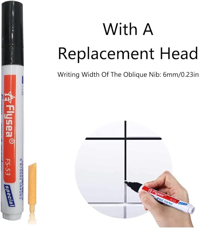 12 Pack Tiles Joint Repair Pens Tile Grout Line Marker Repair Pens Waterproof Water Based Ink for Kitchen Bedroom Wall Floor Tile Gaps (Black)