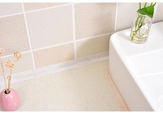 Red Waterproof Caulk Tape PVC Self Adhesive Caulk Strip Joint Adhesive Shower Bathtub Joint Strip Bathroom Sealing Tape Kitchen Sealing Tape and Shower Tile Sealant