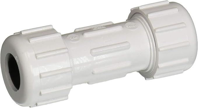 NDS CPC-0500 PVC Compression Coupling, Pipe Connection, IPS Coupling, Compression Fitting, 1/2-Inch IPS UC, White